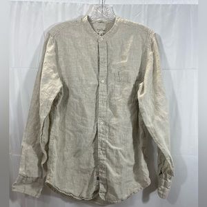 J Crew Irish Linen Button Down Long Sleeve Size S